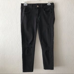 American Eagle Ripped Knees Super Stretch Crop Jeggings